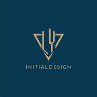 ly Logo Initialen Dreieck gestalten Stil, kreativ Logo Design vektor