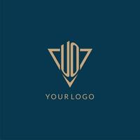 uo Logo Initialen Dreieck gestalten Stil, kreativ Logo Design vektor