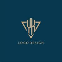 yk Logo Initialen Dreieck gestalten Stil, kreativ Logo Design vektor