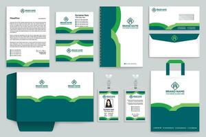 företags- grön Färg brevpapper design vektor