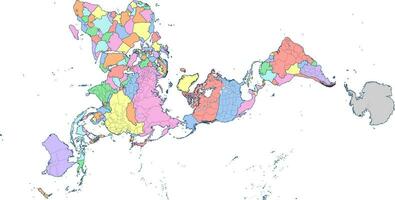 Vektor politisch Welt Karte voller Projektion, Dymaxion Welt Karte