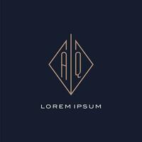 Monogramm aq Logo mit Diamant Rhombus Stil, Luxus modern Logo Design vektor