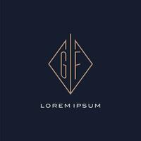 monogram gf logotyp med diamant romb stil, lyx modern logotyp design vektor