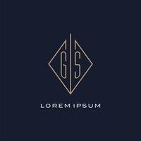 Monogramm gs Logo mit Diamant Rhombus Stil, Luxus modern Logo Design vektor