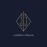 monogram jj logotyp med diamant romb stil, lyx modern logotyp design vektor