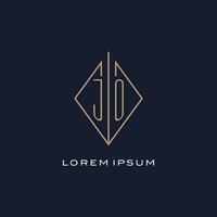 Monogramm jo Logo mit Diamant Rhombus Stil, Luxus modern Logo Design vektor