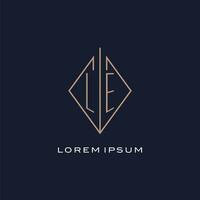 Monogramm le Logo mit Diamant Rhombus Stil, Luxus modern Logo Design vektor