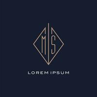 Monogramm Frau Logo mit Diamant Rhombus Stil, Luxus modern Logo Design vektor