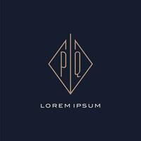 Monogramm pq Logo mit Diamant Rhombus Stil, Luxus modern Logo Design vektor