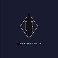 monogram qg logotyp med diamant romb stil, lyx modern logotyp design vektor