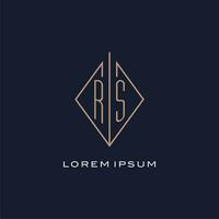 Monogramm rs Logo mit Diamant Rhombus Stil, Luxus modern Logo Design vektor