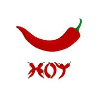 Chili Pfeffer Symbol, würzig Gemüse Illustration, würzig Mexikaner Lebensmittel. Chilischote Zeichen Symbol. vektor