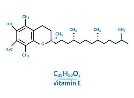 Molekül Skelett- Formel von Vitamin e oder Alpha-Tocopherol Vektor Illustration.