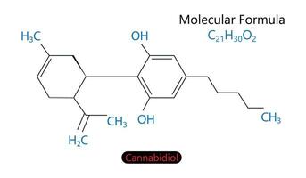 Cannabidiol Cannabis Molekül Skelett- Formel. Vektor