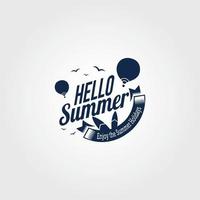 Sommerparadies Urlaub Abzeichen mit Schriftzug Design vektor
