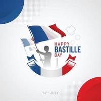 Happy Bastille Day Banner Feier in Frankreich vektor