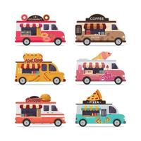 Satz von isolierten Street Food Trucks Vektor-Illustration vektor