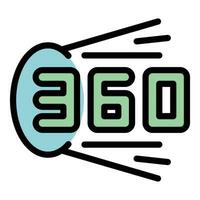 360 vr Wirklichkeit Symbol Vektor eben