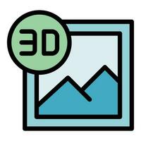 3d Bild Symbol Vektor eben