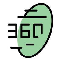 360 Grad vr Symbol Vektor eben