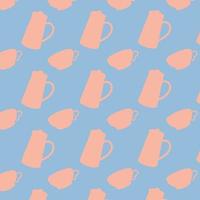 Kaffeekannen und Tassen Hintergrundvektordesign vektor