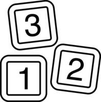 Nummer Linie Symbole Design Stil vektor
