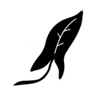 Hand gezeichneter Zweig des tropischen Pflanzenblattes lokalisiert auf weißem Hintergrund. Umriss-Vektor-Illustration. Design für Muster, Logo, Vorlage, Banner, Poster, Einladung, Grußkarte vektor