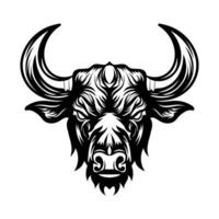 teckning konst bison huvud ikon isolerat på vit bakgrund. design element för tatueringar, affisch, t-shirt, emblem, tecken vektor