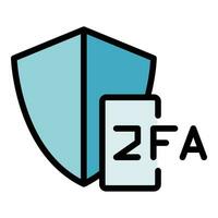 2fa Schild Symbol Vektor eben