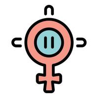 Frau Menopause Symbol Vektor eben