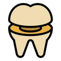 vård tand implantera ikon vektor platt