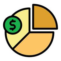 Zahlung Kuchen Diagramm Symbol Vektor eben