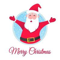 Der Weihnachtsmann-Charakter wünscht Ihnen frohe Weihnachten und ein gutes neues Jahr Postkarte vektor