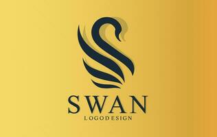 Luxus golden Prämie Schwan Logo vektor