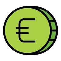 Euro Münze Nächstenliebe Symbol Vektor eben