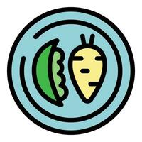 Karotte vegan Essen Symbol Vektor eben