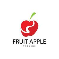 Apfel Obst Logo, Garten Pflanze Vektor, Symbol Design Illustration Vorlage vektor