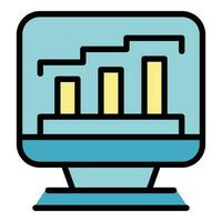 Business-Diagramm-Icon-Vektor flach vektor