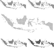 Linie Illustration Stil von indonesisch asiatisch Land Karte vektor