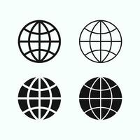 Globus Symbol Vektor. Welt einstellen International Erde Globus Symbol Vektor Illustration