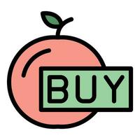 köpa äpple uppkopplad ikon vektor platt