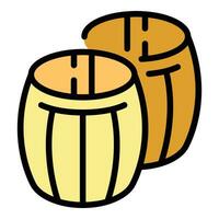 Wein Holz Fässer Symbol Vektor eben
