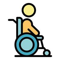Mann Rollstuhl Symbol Vektor eben