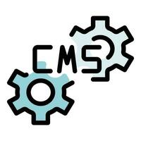 cms systemet ikon vektor platt
