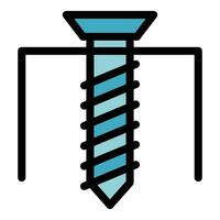 Stahl Schraube Symbol Vektor eben