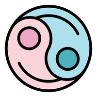 Yin Yang Meditation Symbol Vektor eben