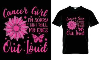 Rosa Blume und Schmetterling, Brust Krebs T-Shirt Design Geschenke Vorlage vektor