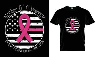 mor av en krigare, usa flagga, bröst cancer t-shirt design gåvor mall vektor