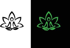 einstellen von Lotus Yoga Logo Design kostenlos Vektor