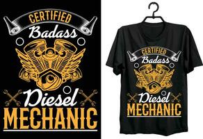 Diesel Mechaniker T-Shirt Design. komisch Geschenk Diesel Mechaniker T-Shirt Design zum Mechaniker. Typografie, SVG, Brauch, Vektor T-Shirt Design. Welt alle Diesel Mechaniker T-Shirt Design